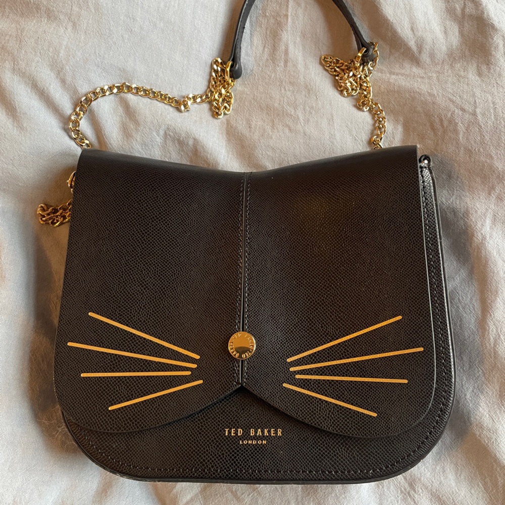 Ted Baker Black Crossbody Bag with Gold Chain